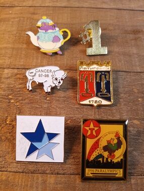 6 metal pins lot